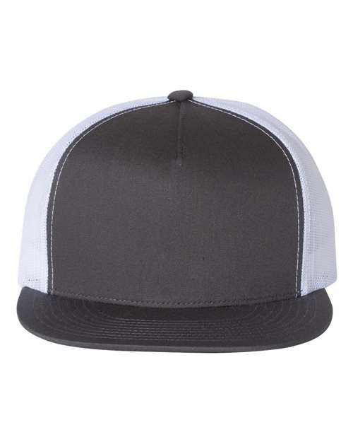 YP Classics 6006 — Classic Five-Panel Trucker Cap — Charcoal/ White