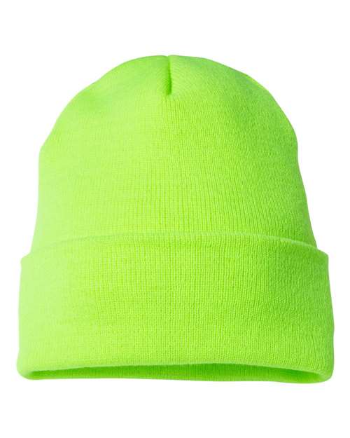 YP Classics 1501KC — Cuffed Beanie — Safety Green