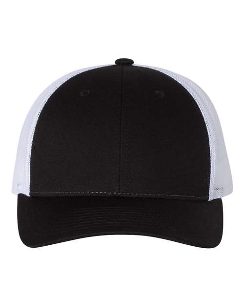 Richardson 115 — Low Pro Trucker Cap — Black/ White
