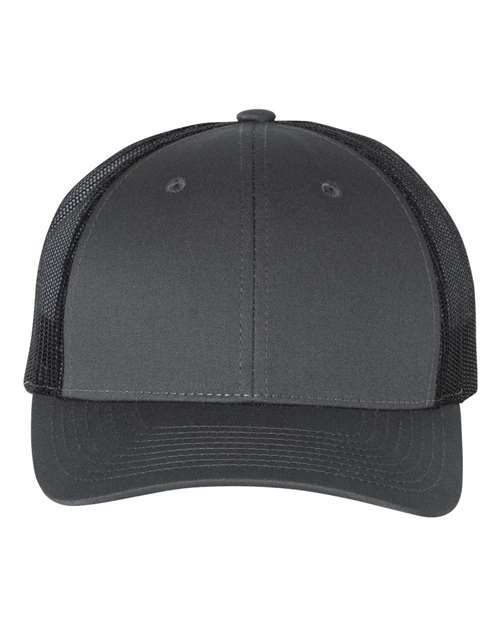 Richardson 115 — Low Pro Trucker Cap — Charcoal/ Black