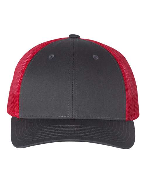 Richardson 115 — Low Pro Trucker Cap — Charcoal/ Red