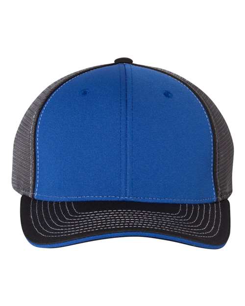 Richardson 172 — Pulse Sportmesh R-Flex Cap — Royal/ Charcoal/ Black Tri