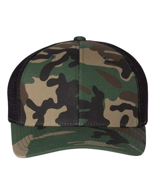 Richardson 110 — R-Flex Trucker Cap — Army Camo/ Black