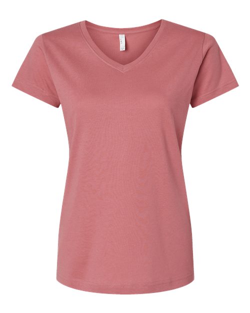 LAT 3507 — Women's Fine Jersey V-Neck Tee — Mauvelous