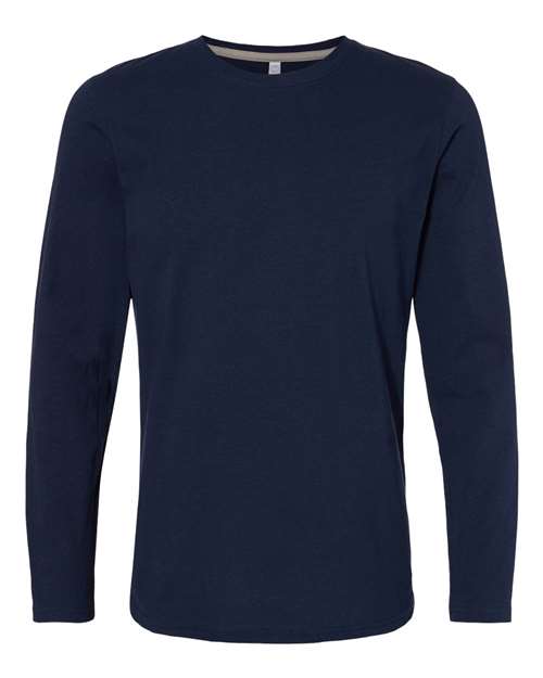 LAT 6918 — Unisex Fine Jersey Long Sleeve Tee — Navy