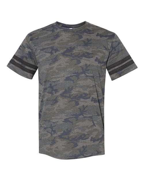 LAT 6937 — Men's Football Fine Jersey Tee — Vintage Camo/ Vintage Smoke