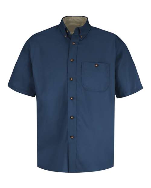 Red Kap SC64 — Men's Short Sleeve 100% Cotton Dress Shirt — Navy