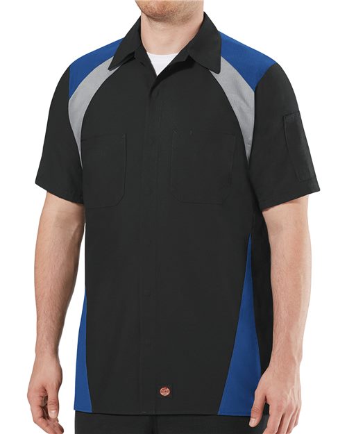 Red Kap SY28 — Men's Tri-Color Short Sleeve Shop Shirt — main view