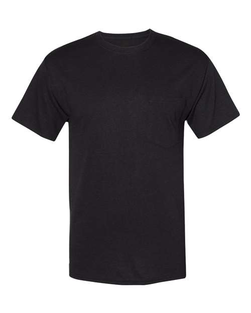 Hanes W110 — Unisex Workwear Pocket T-Shirt — Black