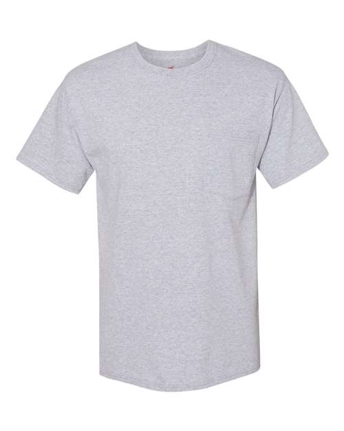 Hanes W110 — Unisex Workwear Pocket T-Shirt — Light Steel