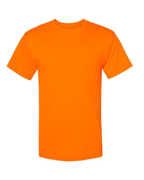 Hanes W110 — Unisex Workwear Pocket T-Shirt — Safety Orange