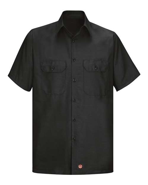 Red Kap SY60T — Men's Tall Ripstop Short Sleeve Work Shirt — Black