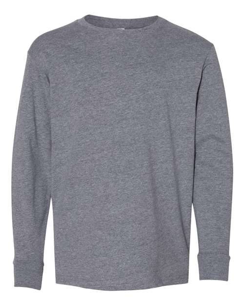 LAT 6201 — Youth Fine Jersey Long Sleeve Tee — Granite Heather