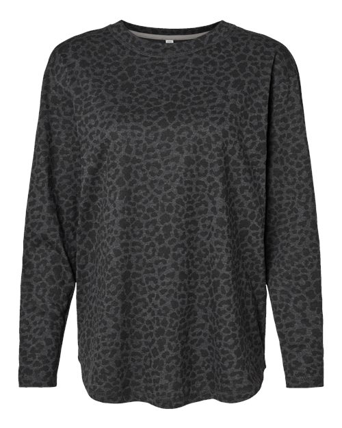 LAT 3508 — Women's Fine Jersey Long Sleeve Tee — Black Leopard