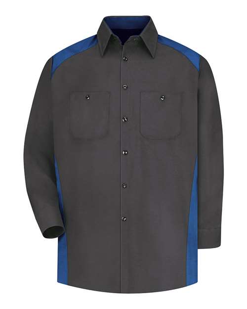 Red Kap SP18 — Men's Motorsports Shirt — Charcoal/ Royal