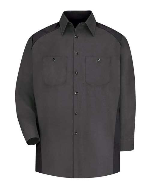 Red Kap SP18T — Men's Tall Motorsports Shirt — Charcoal/ Black