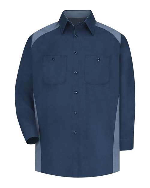 Red Kap SP18T — Men's Tall Motorsports Shirt — Navy/ Postman Blue
