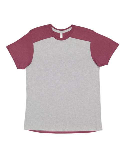 LAT 6911 — Unisex Forward Shoulder Fine Jersey Tee — Heather/ Vintage Burgundy