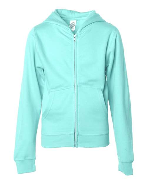 Independent Trading Co. SS4001YZ — Youth Midweight Full-Zip Hooded Sweatshirt — Mint