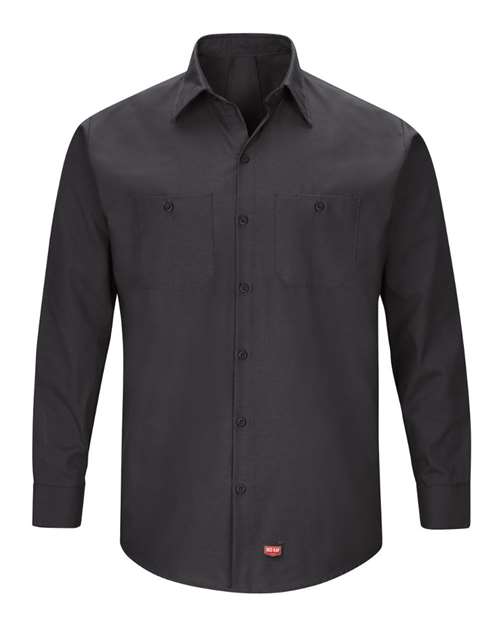 Red Kap SX10T — Men's Tall Mimix™ Long Sleeve Work Shirt — Black