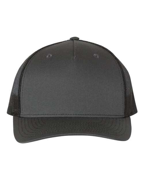 Richardson 112FP — Five-Panel Trucker Cap — Charcoal/ Black
