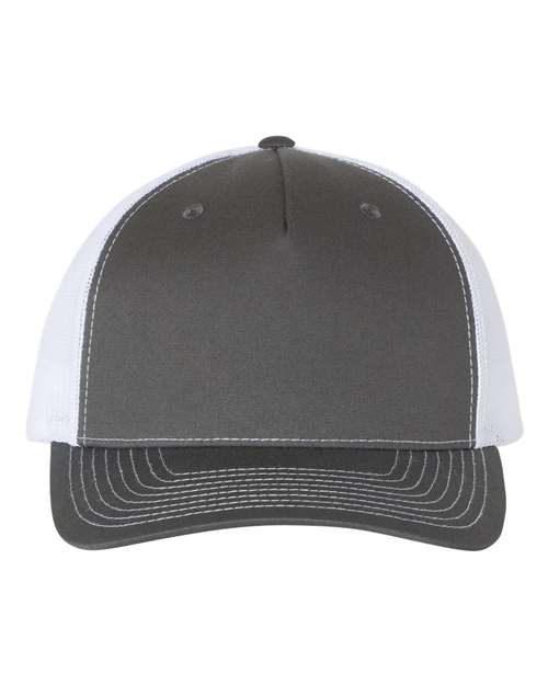 Richardson 112FP — Five-Panel Trucker Cap — Charcoal/ White