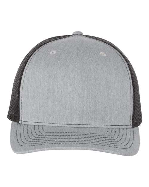 Richardson 112FP — Five-Panel Trucker Cap — Heather Grey/ Black