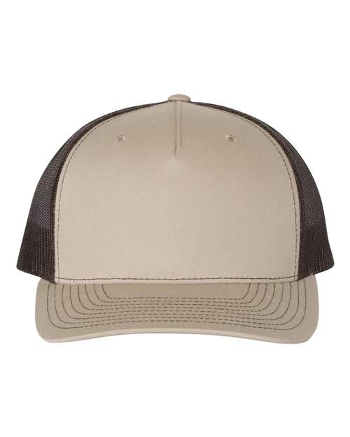 Richardson 112FP — Five-Panel Trucker Cap — Khaki/ Coffee