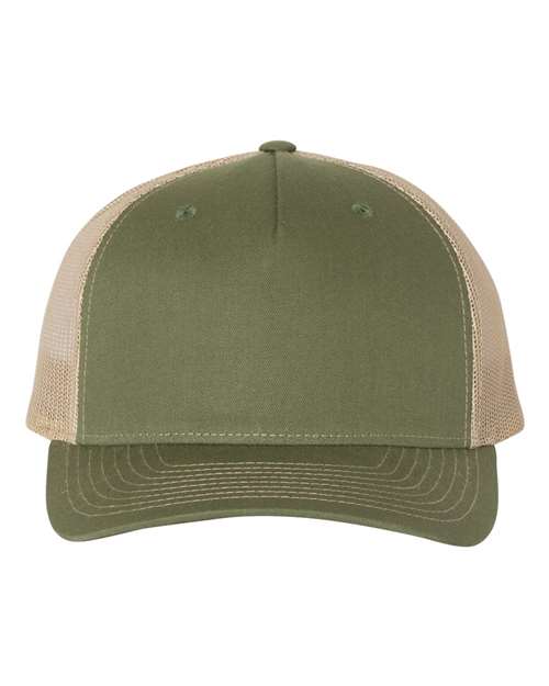 Richardson 112FP — Five-Panel Trucker Cap — Army Olive Green/ Tan