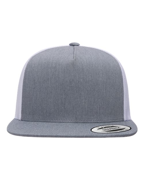 YP Classics 6006 — Classic Five-Panel Trucker Cap — Heather/ White