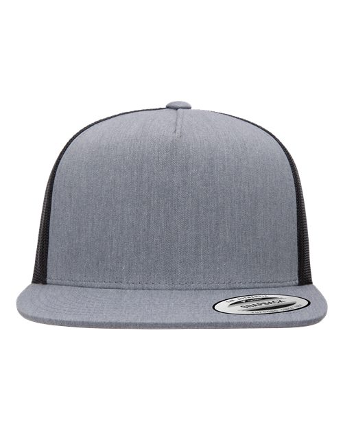 YP Classics 6006 — Classic Five-Panel Trucker Cap — Heather/ Black