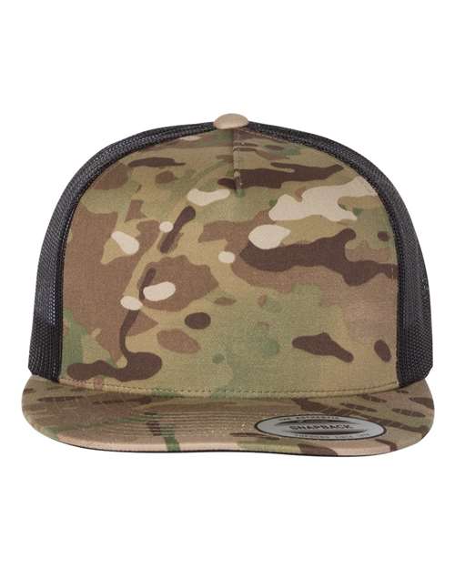 YP Classics 6006 — Classic Five-Panel Trucker Cap — Multicam Green/ Black