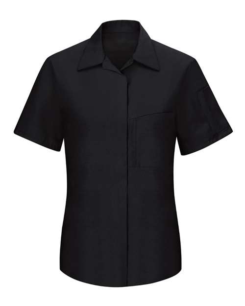 Red Kap SY41 — Women's Performance Plus Short Sleeve Shop Shirt with Oilblok Technology — Black/ Charcoal