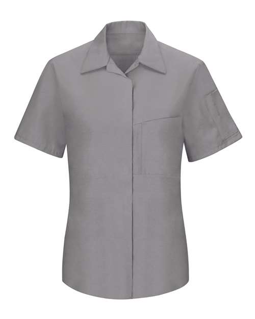 Red Kap SY41 — Women's Performance Plus Short Sleeve Shop Shirt with Oilblok Technology — Light Grey/ Charcoal