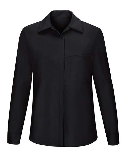 Red Kap SY31 — Women's Performance Plus Long Sleeve Shop Shirt with Oilblok Technology — Black/ Charcoal