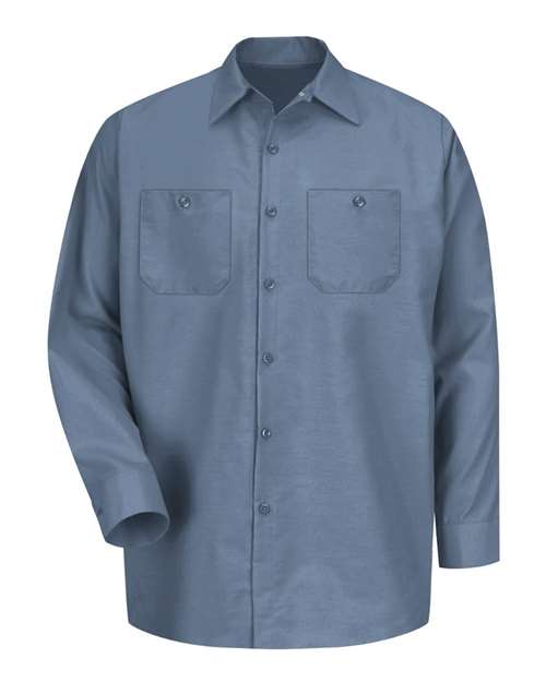 Red Kap SP14T — Men's Tall Industrial Long Sleeve Work Shirt — Postman Blue