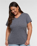 LAT 3591 — Women's Harborside Mélange V-Neck Tee — main view