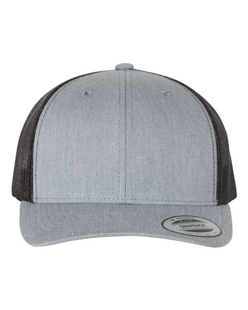 YP Classics 6606 — Retro Trucker Cap — Heather Grey/ Black