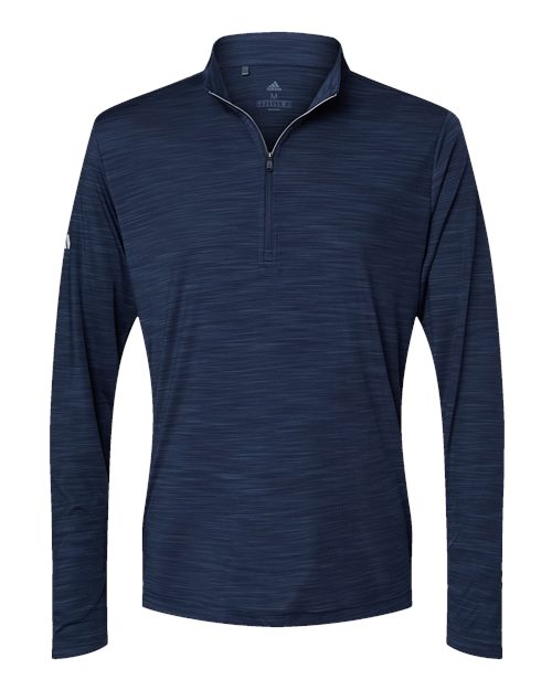 Adidas A475 — Men's Lightweight Mélange Quarter-Zip Pullover — Collegiate Navy Melange