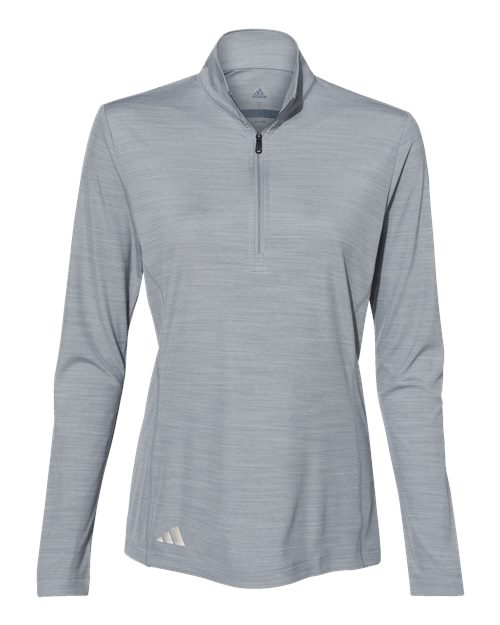 Adidas A476 — Women's Lightweight Mélange Quarter-Zip Pullover — Mid Grey Melange