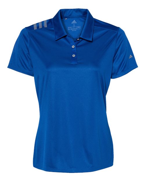 Adidas A325 — Women's 3-Stripes Shoulder Polo — Collegiate Royal/ Grey Three