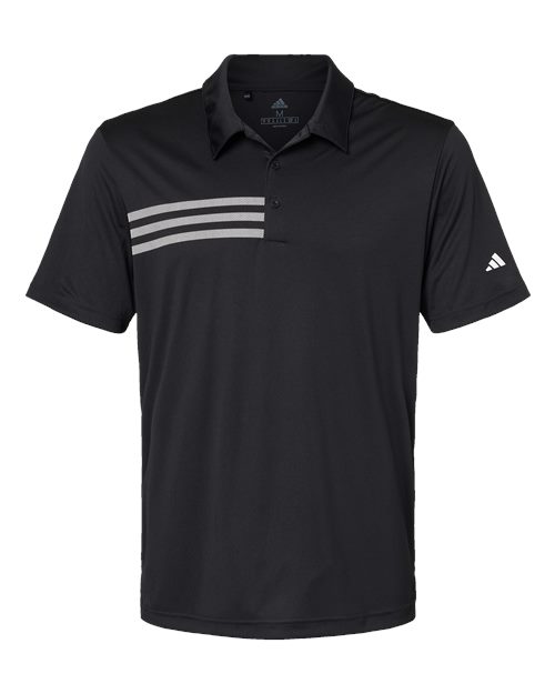 Adidas A324 — Men's 3-Stripes Chest Polo — Black/ White
