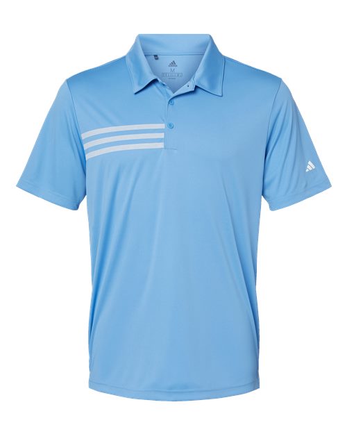 Adidas A324 — Men's 3-Stripes Chest Polo — Lucky Blue/ White