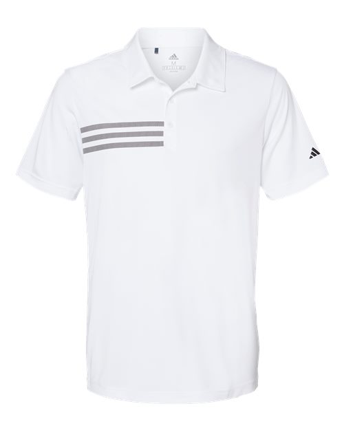 Adidas A324 — Men's 3-Stripes Chest Polo — White/ Black
