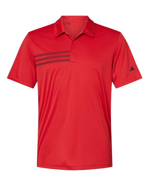 Adidas A324 — Men's 3-Stripes Chest Polo — Collegiate Red/ Black