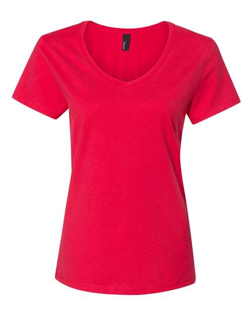 Hanes S04V — Women's Perfect-T V-Neck T-Shirt — Athletic Red