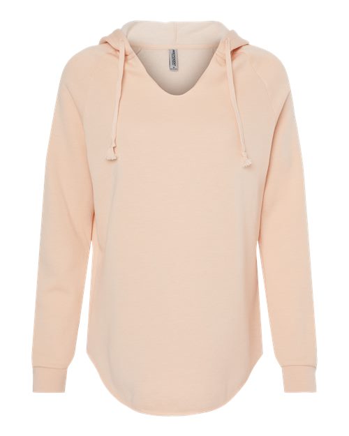 Independent Trading Co. PRM2500 — Women’s Lightweight California Wave Wash Hooded Sweatshirt — Blush