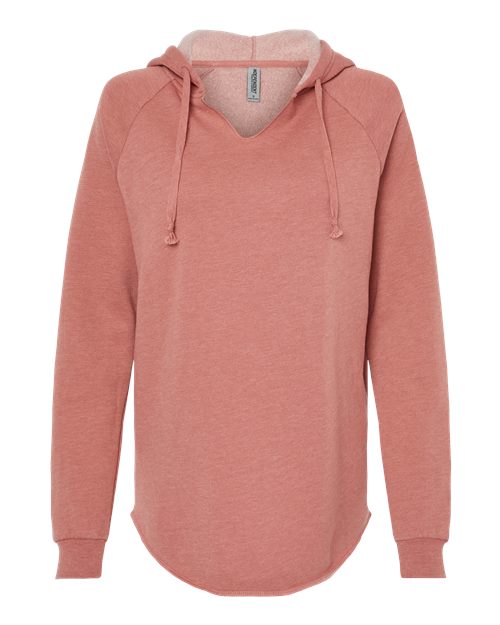 Independent Trading Co. PRM2500 — Women’s Lightweight California Wave Wash Hooded Sweatshirt — Dusty Rose
