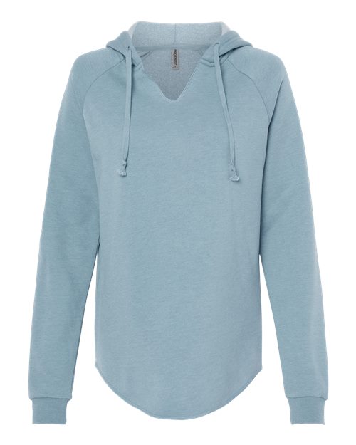 Independent Trading Co. PRM2500 — Women’s Lightweight California Wave Wash Hooded Sweatshirt — Misty Blue
