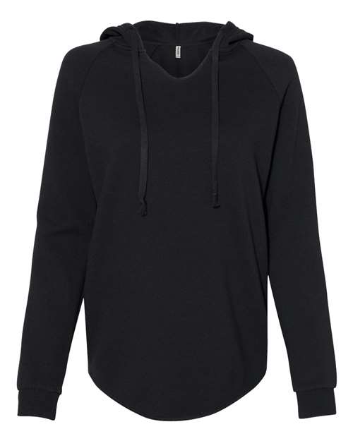 Independent Trading Co. PRM2500 — Women’s Lightweight California Wave Wash Hooded Sweatshirt — Black
